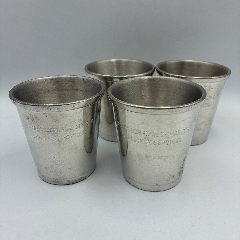 Camelot Pewter Norfolk Cup Set of 4 Sentara Hospitals Chaplaincy Handcrafted VA
